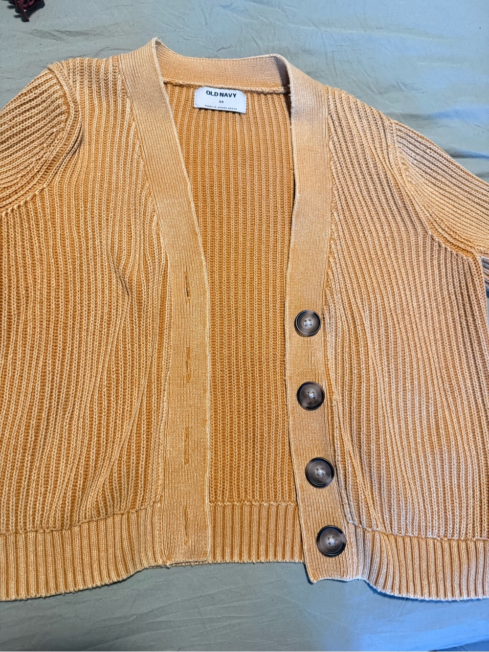 Old Navy Women's Tan Ribbed Button-Front Cardigan